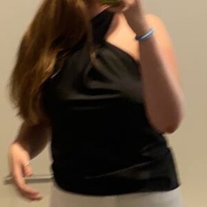 Black Silk Halter top